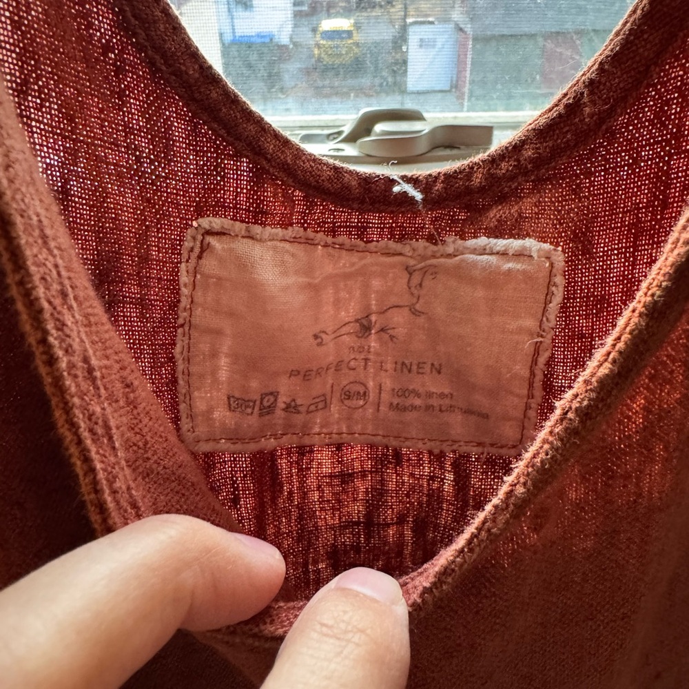 notPERFECTLINEN Rust Midi Dress